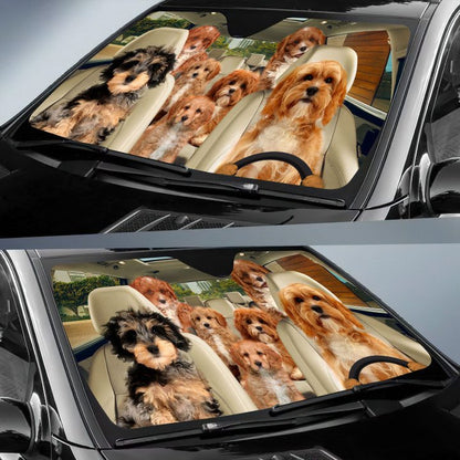 Cavapoo Car All Over Printed 3D Sun Shade