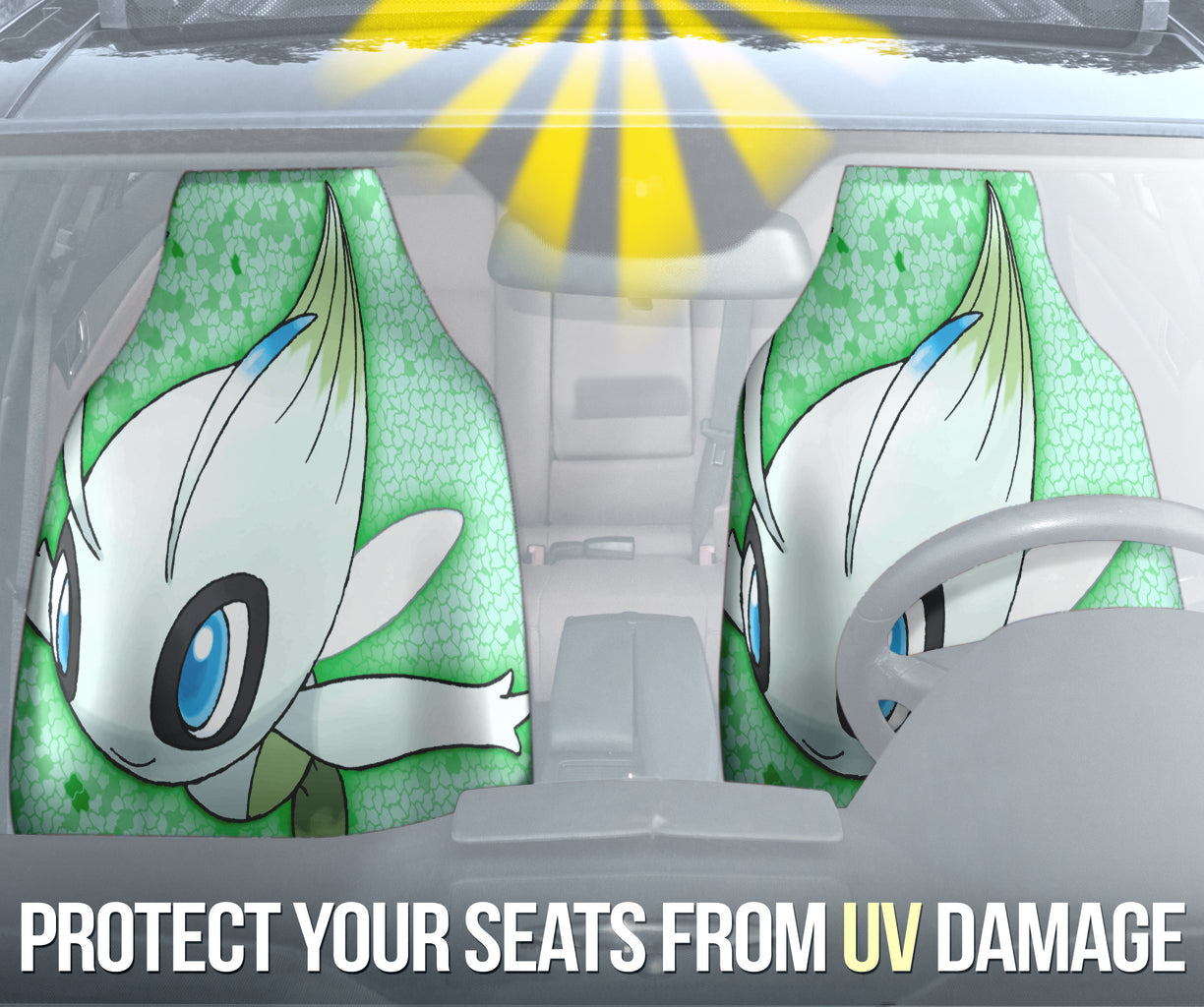 Celebi Green Pokemon Car Seat Covers Style 3 213001