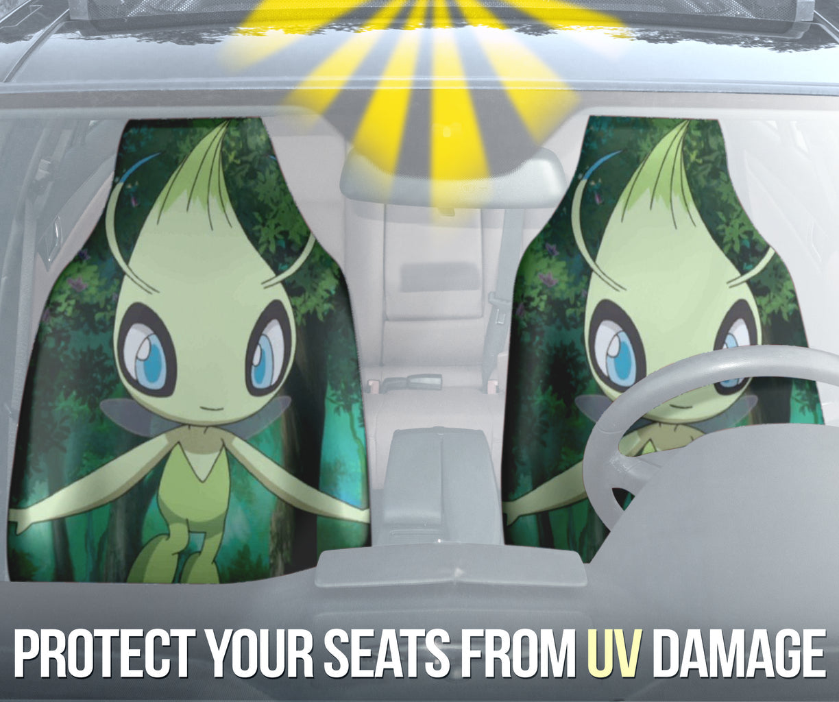 Celebi Green Pokemon Car Seat Covers Style 2 213001