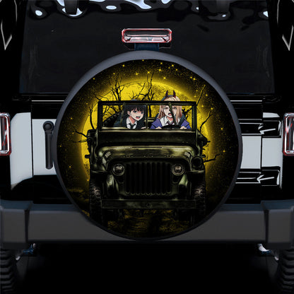 Chainsaw Man Anime Funny Halloween Moonlight Car Spare Tire Cover