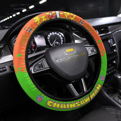 Chainsaw Man Anime Steering Wheel Cover - Universal Fit (15 Inch)