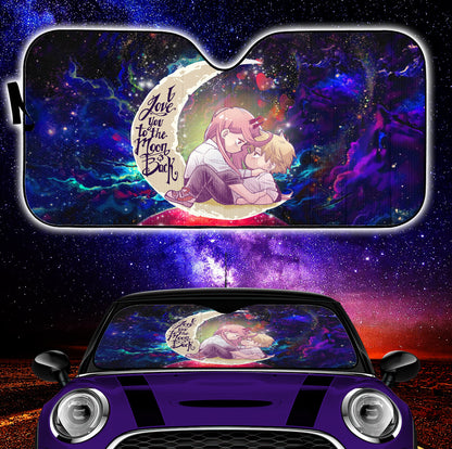 Chainsaw Man Denji x Power Love You To The Moon Galaxy Car Auto Sunshades