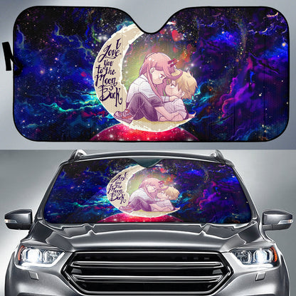 Chainsaw Man Denji x Power Love You To The Moon Galaxy Car Auto Sunshades