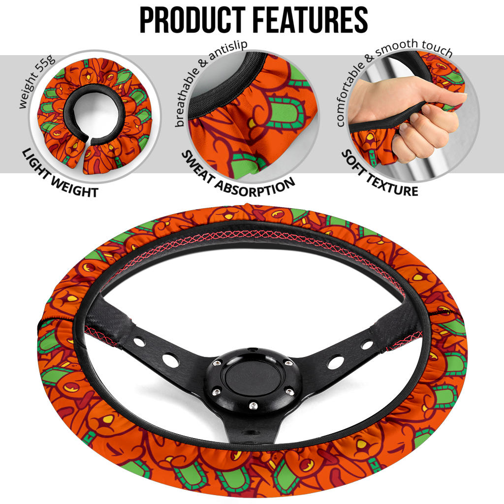 Chainsaw Man Pochita Car Steering Wheel Cover