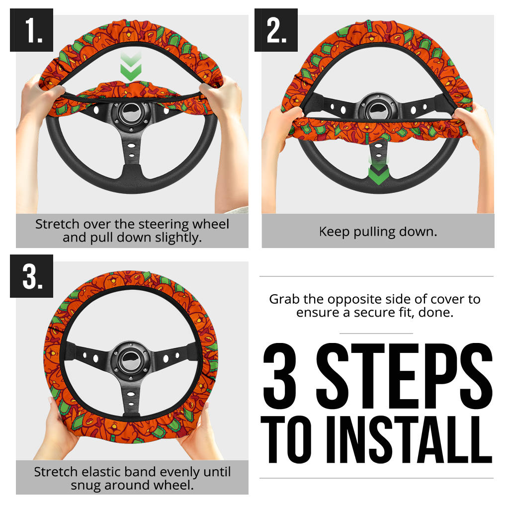 Chainsaw Man Pochita Car Steering Wheel Cover