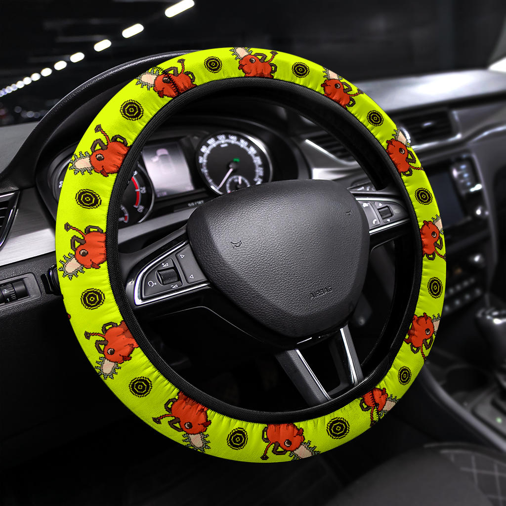 Chainsaw Man Pochita Pixel Car Steering Wheel Cover