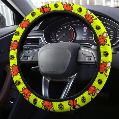 Chainsaw Man Pochita Pixel Car Steering Wheel Cover