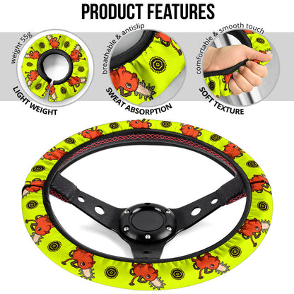 Chainsaw Man Pochita Pixel Car Steering Wheel Cover