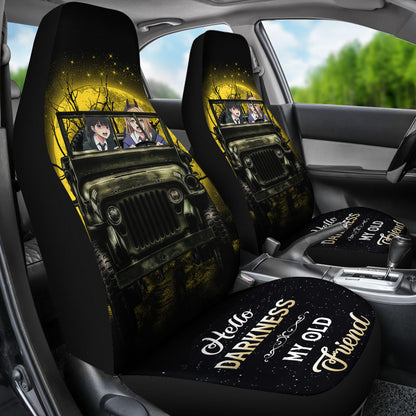 Chainsaw Man Ride Jeep Funny Anime Moonlight Halloween Car Seat Covers