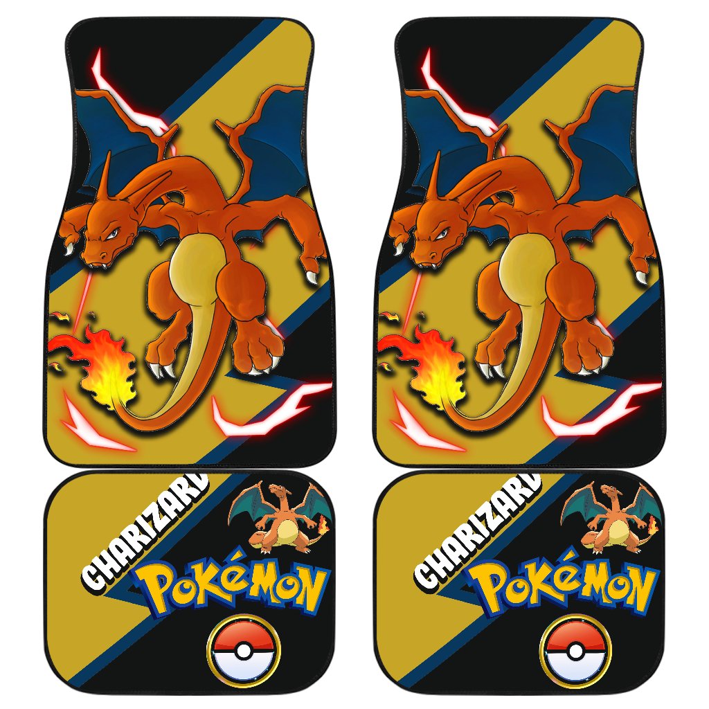 Charizard Car Floor Mats Custom Anime Car Interior Accessories