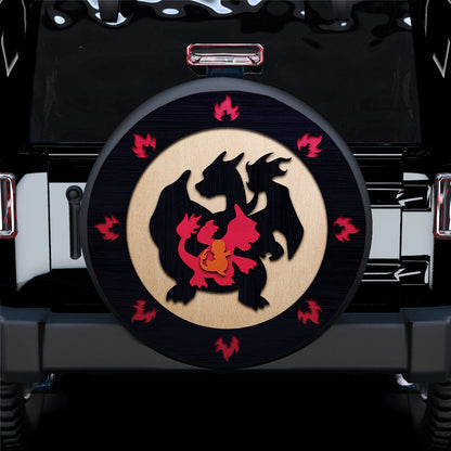 Charizard Charmender Evolution Fire Car Spare Tire Cover