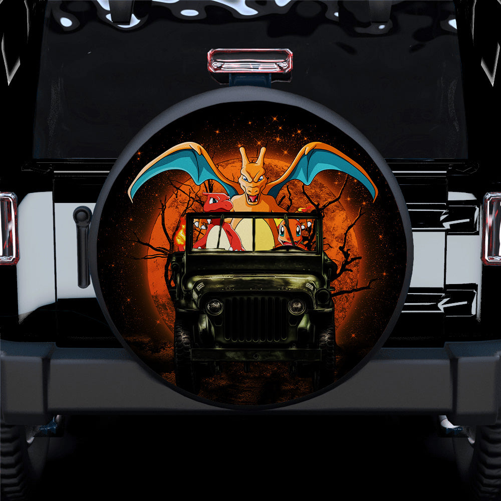 Charizard Charmender Ride Jeep Moonlight Halloween Funny Car Spare Tire Cover