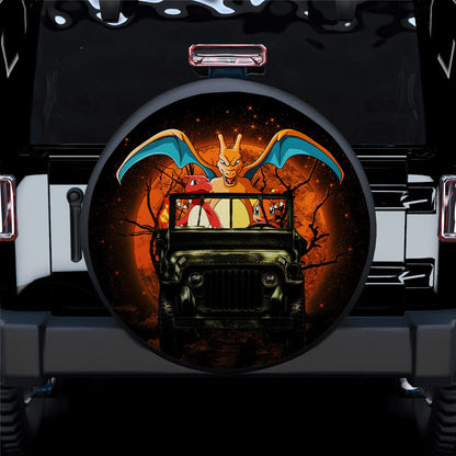 Charizard Charmender Ride Jeep Moonlight Halloween Funny Car Spare Tire Cover