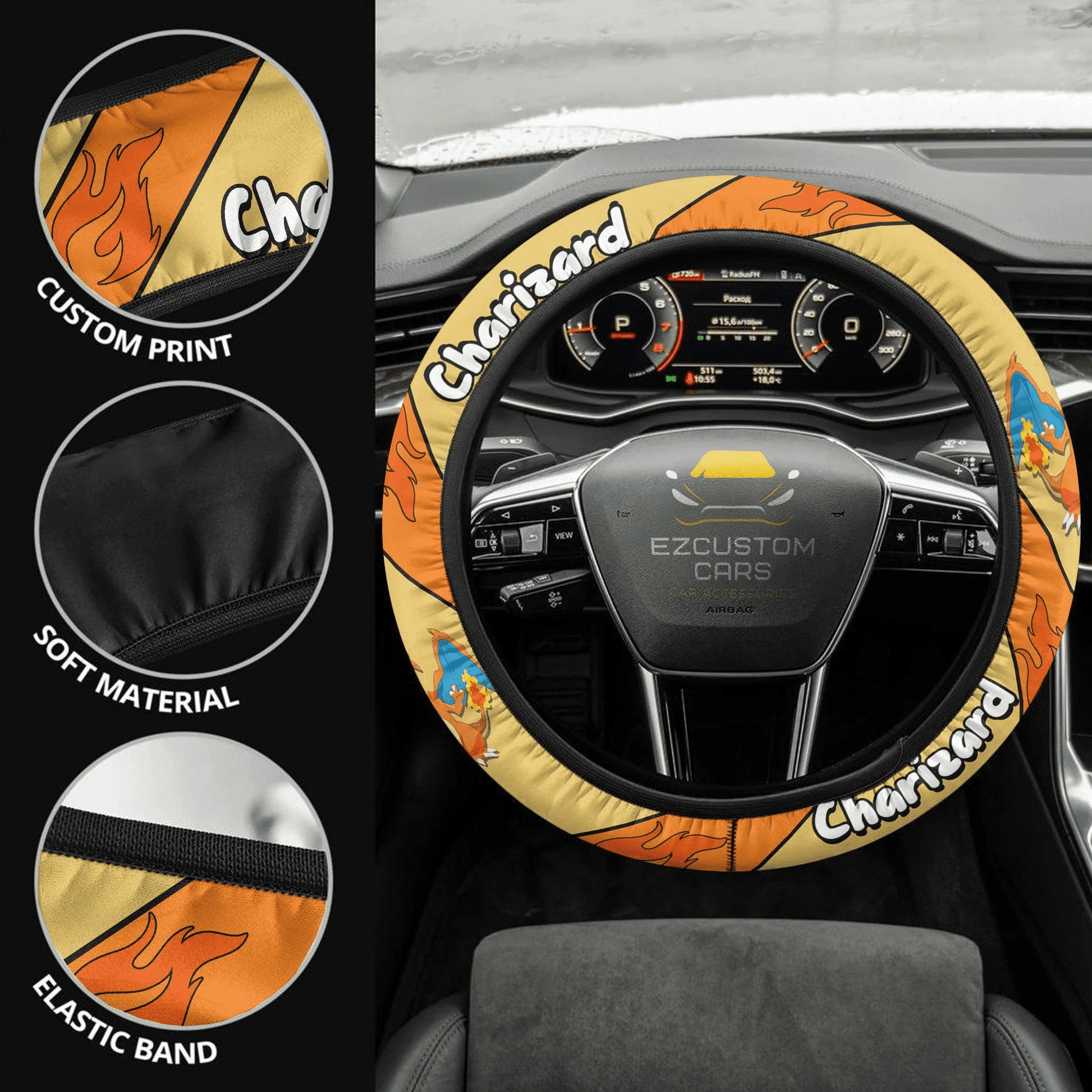 Charizard Pokemon Anime Steering Wheel Cover