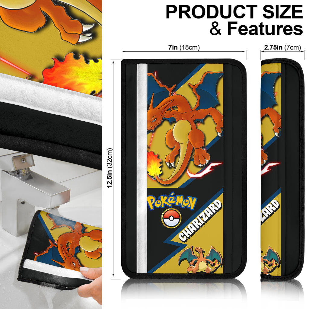 Charizard car seat belt covers Anime Custom Car Accessories