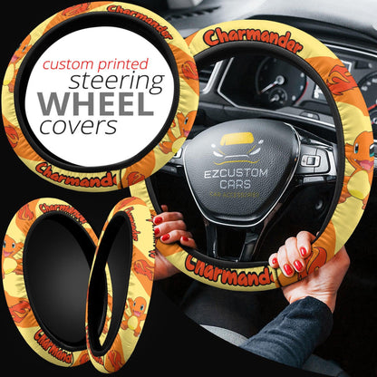 Charmander Pokemon Anime Steering Wheel Cover
