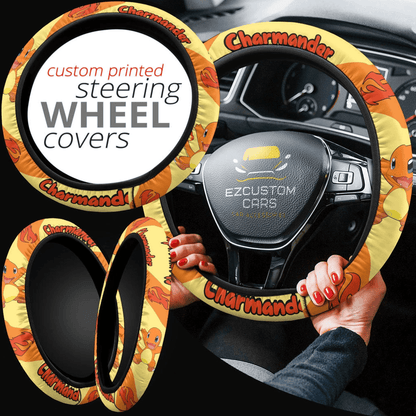 Charmander Pokemon Anime Steering Wheel Cover