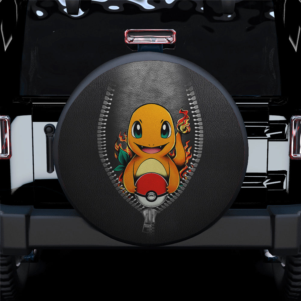 Charmander Zipper Car Spare Tire Cover