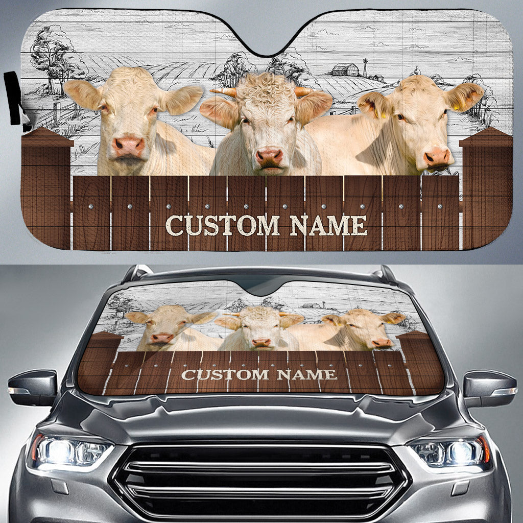 Charolais Farming Custom Name 3D Sun Shade