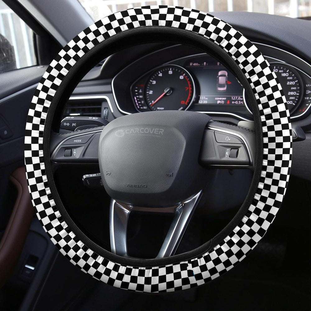 Checkerboard Steering Wheel Covers Custom Car Accessories