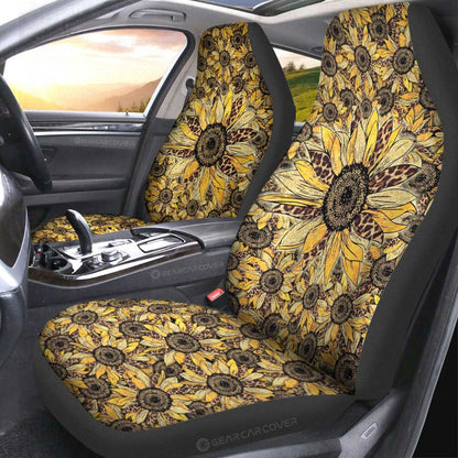 Cheetah Leopard Sunflower Car Seat Covers Custom Car Decoration