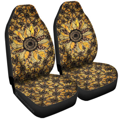 Cheetah Leopard Sunflower Car Seat Covers Custom Car Decoration