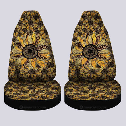 Cheetah Leopard Sunflower Car Seat Covers Custom Car Decoration