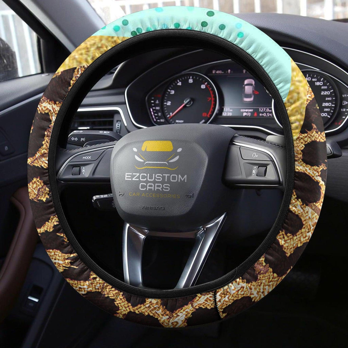 Cheetah Skin Anime Steering Wheel Cover Custom Cheetah Car Accessories