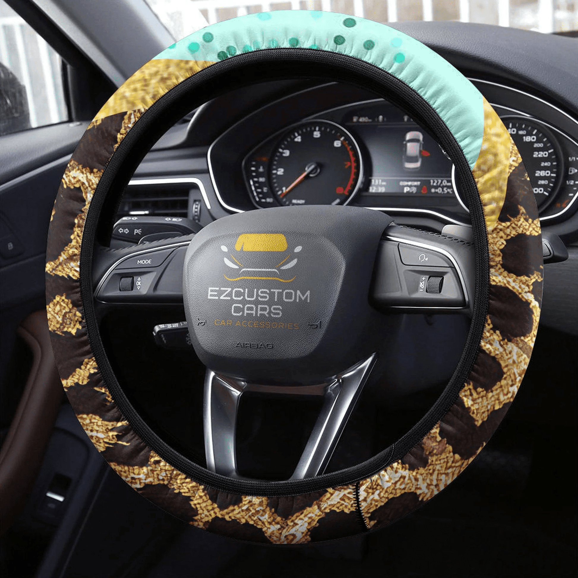 Cheetah Skin Anime Steering Wheel Cover Custom Cheetah Car Accessories