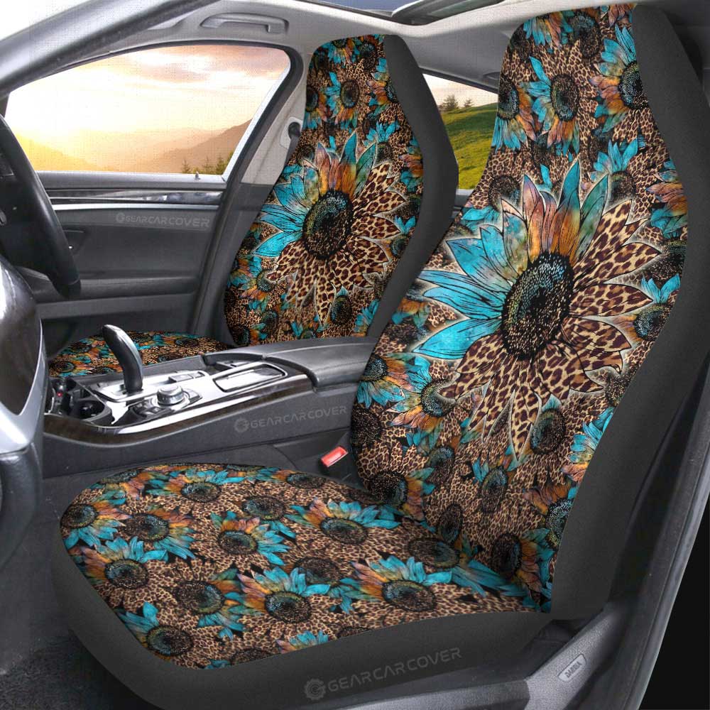 Cheetah Sunflower Car Seat Covers Custom Car Accessories