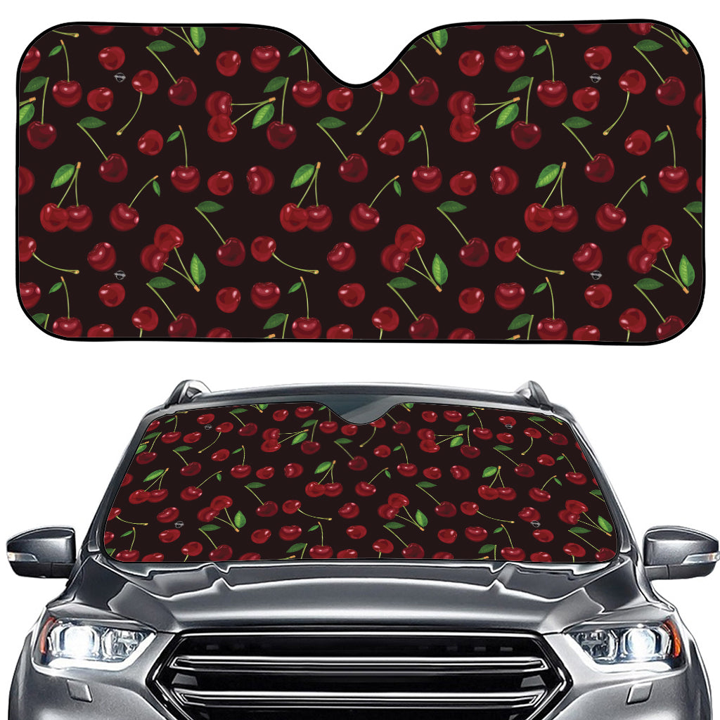Cherry Fruit Pattern Print Car Windshield Sun Shade