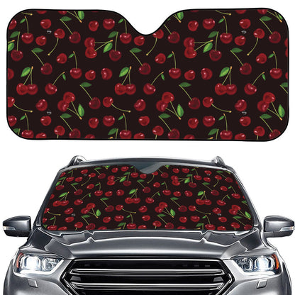 Cherry Fruit Pattern Print Car Windshield Sun Shade