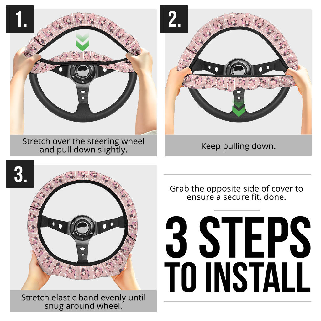 Chibi Anya Spy X Family Car Steering Wheel Cover