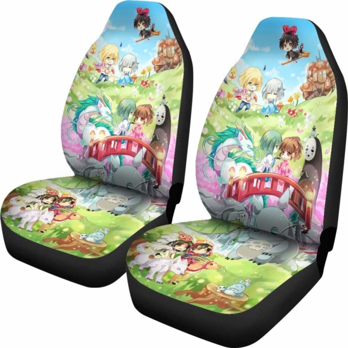 Chibi Ghibli Studio Car Seat Covers Universal Fit