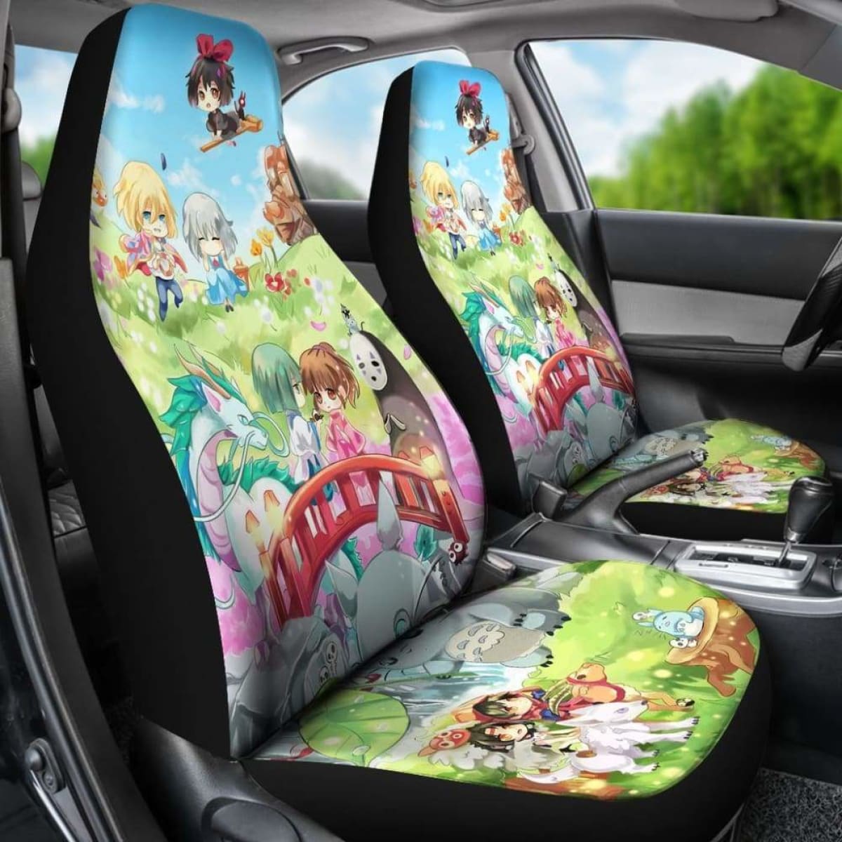 Chibi Ghibli Studio Car Seat Covers Universal Fit