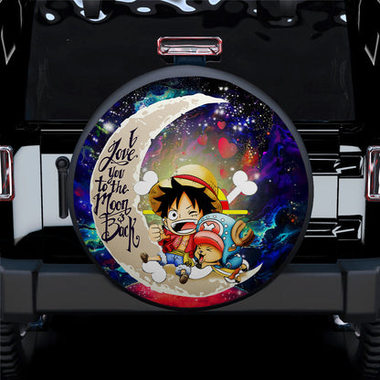 Chibi Luffy And Chopper One Piece Anime Love You To The Moon Galaxy Car Spare Tire Cover