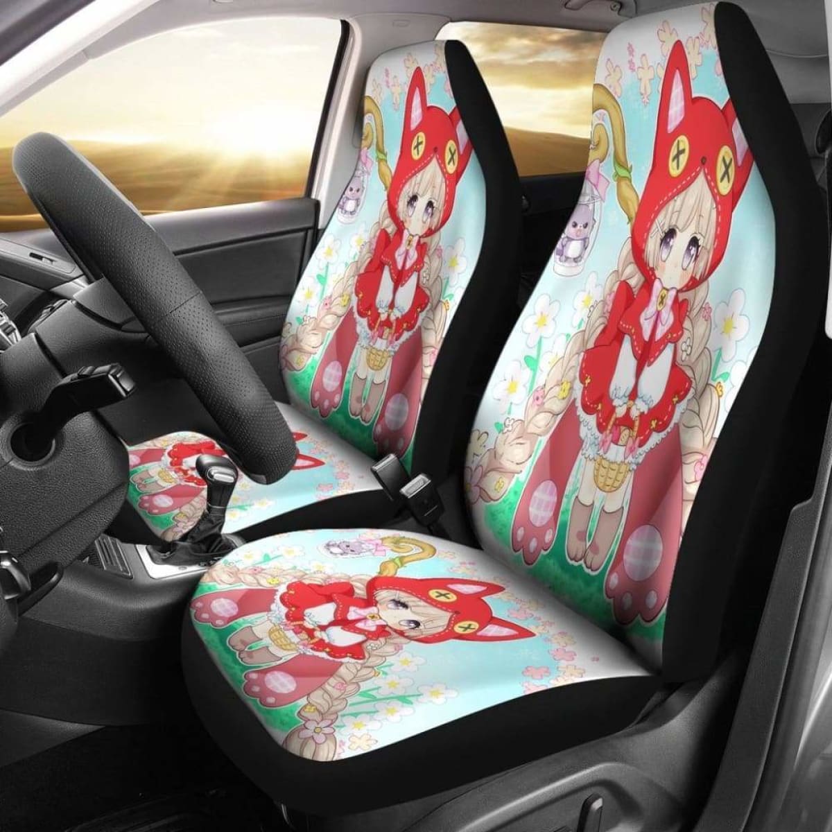 Chibi Red Riding Hood Car Seat Covers Universal Fit 051012