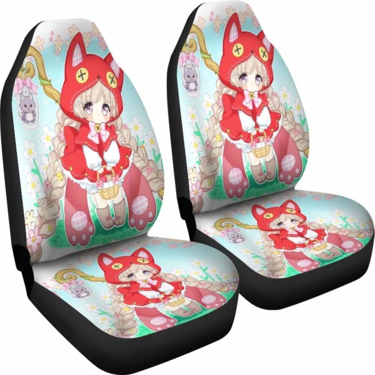 Chibi Red Riding Hood Car Seat Covers Universal Fit 051012
