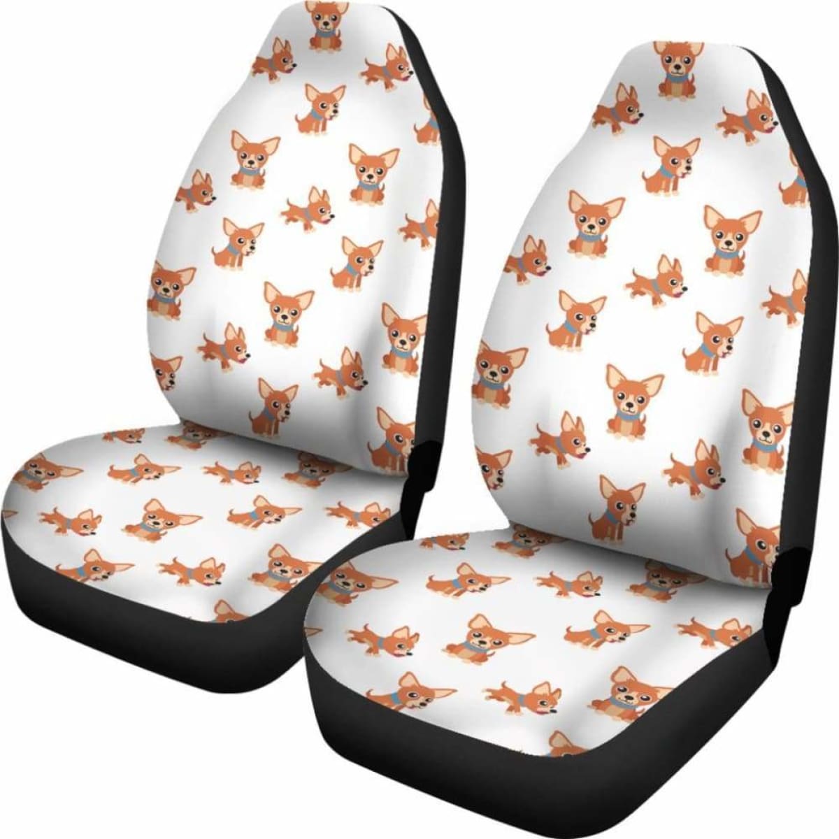 Chihuahua Cartoon White Car Seat Cover Universal Fit 052512