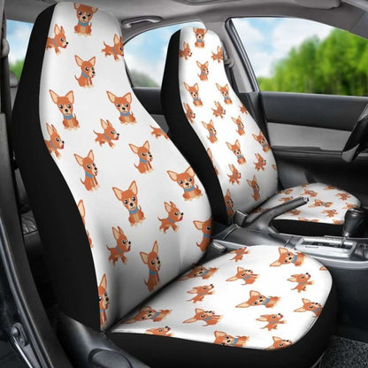 Chihuahua Cartoon White Car Seat Cover Universal Fit 052512