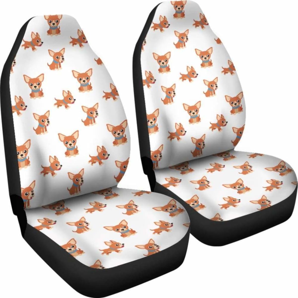 Chihuahua Cartoon White Car Seat Cover Universal Fit 052512