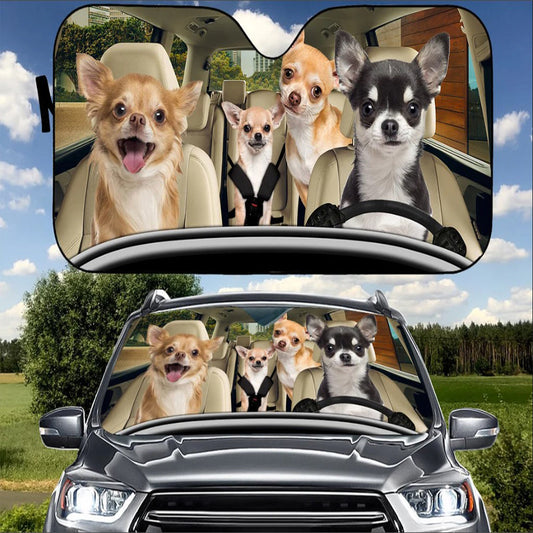 Chihuahua Family Car Auto Sunshades