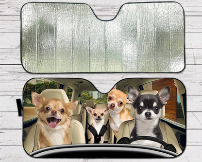 Chihuahua Family Car Auto Sunshades
