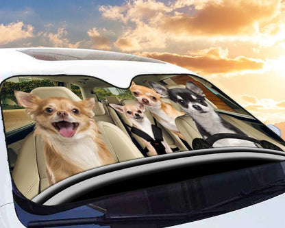 Chihuahua Family Car Auto Sunshades