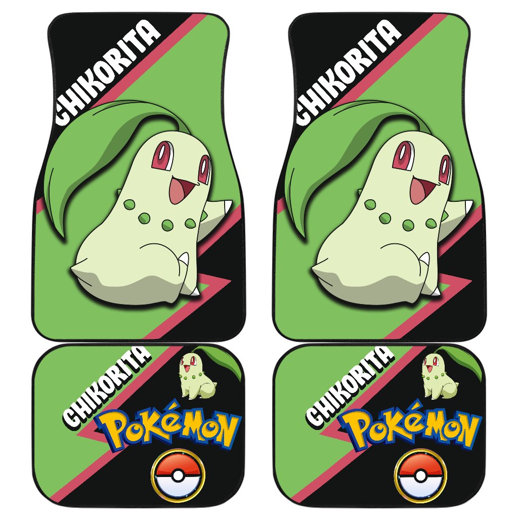Chikorita Car Floor Mats Custom Anime Car Interior Accessories