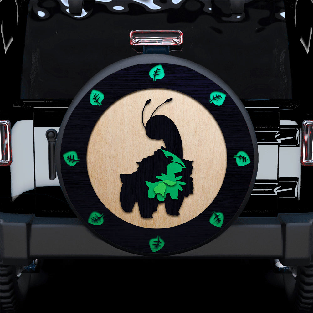 Chikorita Evolution Wood Car Spare Tire Cover