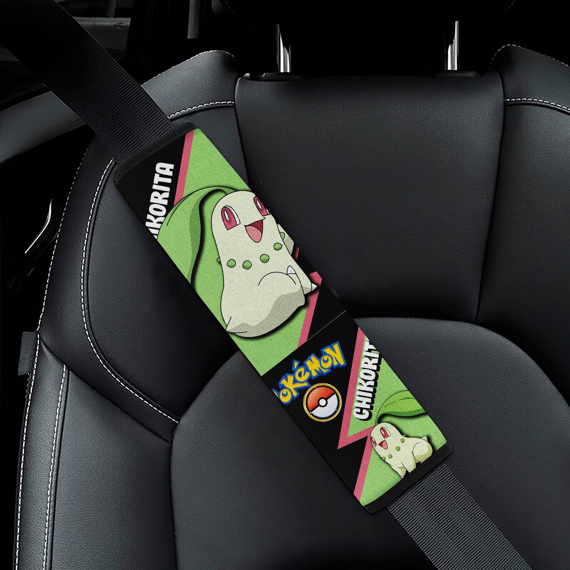 Chikorita car seat belt covers Anime Custom Car Accessories