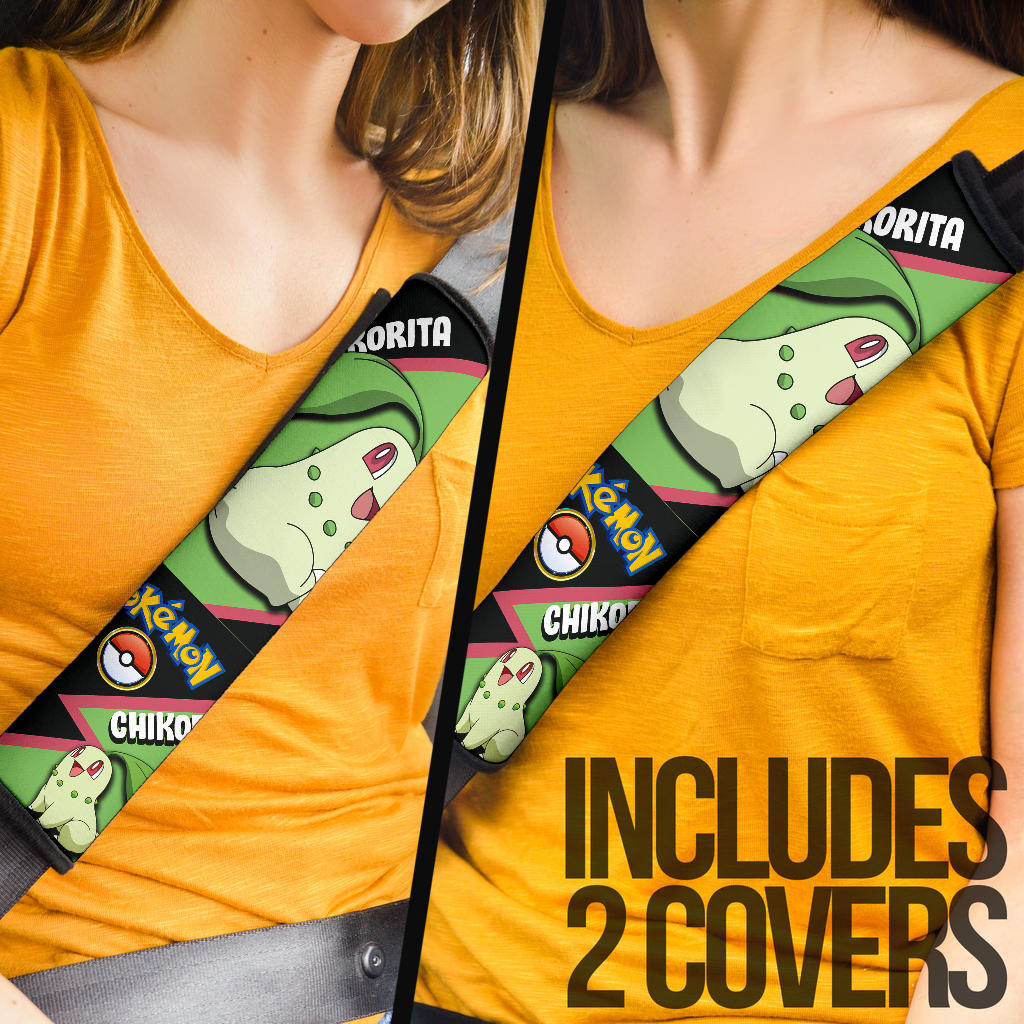 Chikorita car seat belt covers Anime Custom Car Accessories