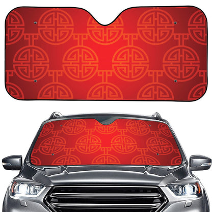 Chinese Lu Symbol Pattern Print Car Windshield Sun Shade
