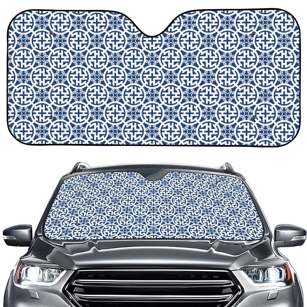 Chinese Luck Symbol Pattern Print Car Windshield Sun Shade